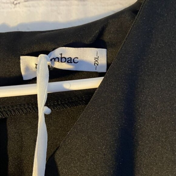 JASAMBAC Women's Wear to Work Dresses Pencil Midi Dresses Black 2XL - Picture 5 of 9